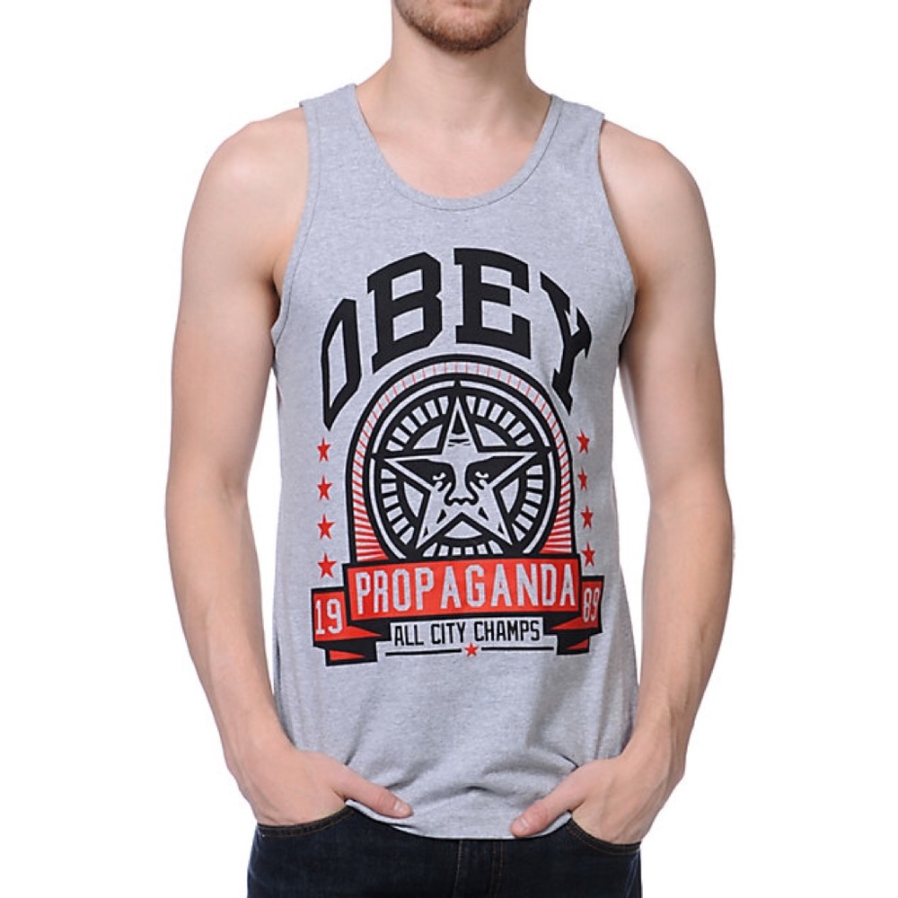 NWOT! Men's Obey Grey Extra Innings Tank Top